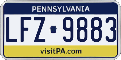 PA license plate LFZ9883