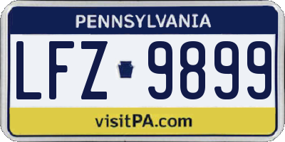 PA license plate LFZ9899
