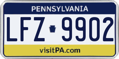 PA license plate LFZ9902