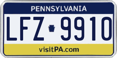 PA license plate LFZ9910