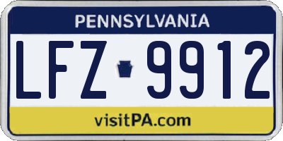 PA license plate LFZ9912