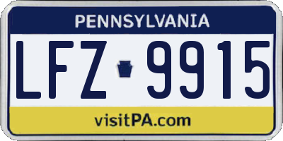 PA license plate LFZ9915