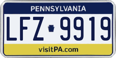 PA license plate LFZ9919