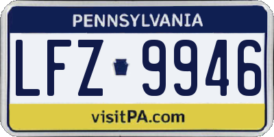 PA license plate LFZ9946