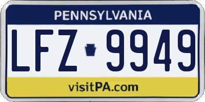 PA license plate LFZ9949
