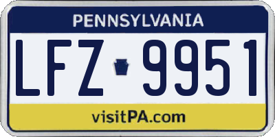 PA license plate LFZ9951