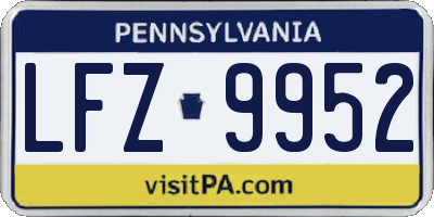 PA license plate LFZ9952