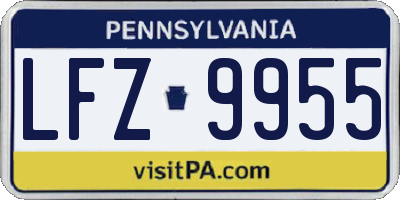 PA license plate LFZ9955