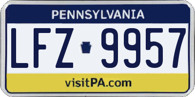 PA license plate LFZ9957