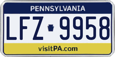 PA license plate LFZ9958