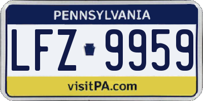 PA license plate LFZ9959