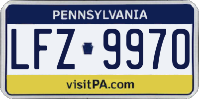 PA license plate LFZ9970