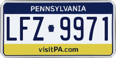 PA license plate LFZ9971