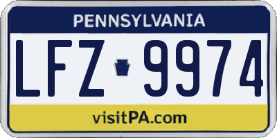 PA license plate LFZ9974
