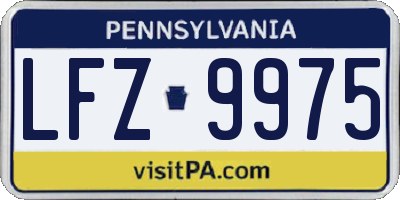 PA license plate LFZ9975