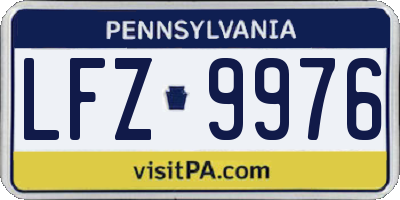 PA license plate LFZ9976
