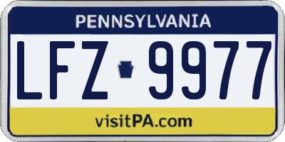 PA license plate LFZ9977