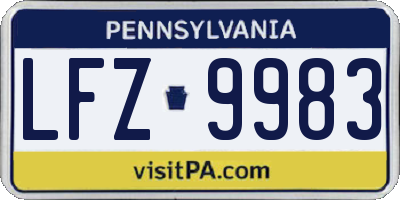 PA license plate LFZ9983