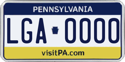 PA license plate LGA0000