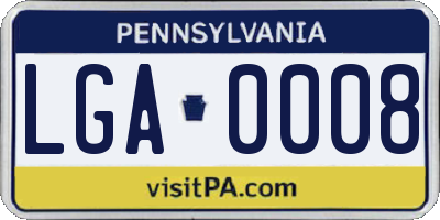 PA license plate LGA0008