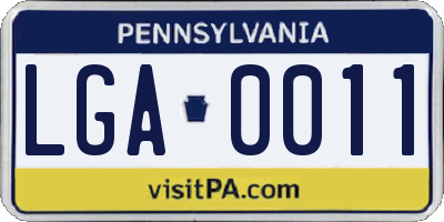PA license plate LGA0011