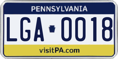 PA license plate LGA0018