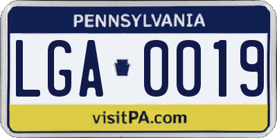 PA license plate LGA0019