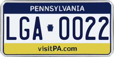PA license plate LGA0022