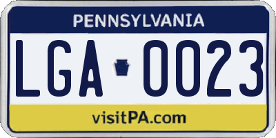 PA license plate LGA0023