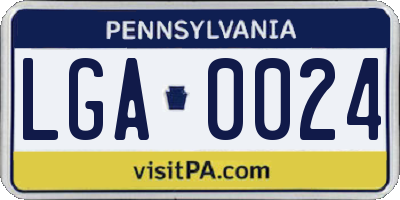 PA license plate LGA0024