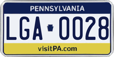 PA license plate LGA0028
