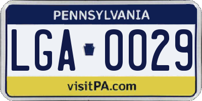 PA license plate LGA0029