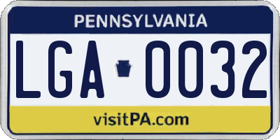 PA license plate LGA0032