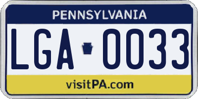 PA license plate LGA0033