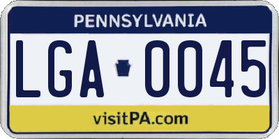 PA license plate LGA0045