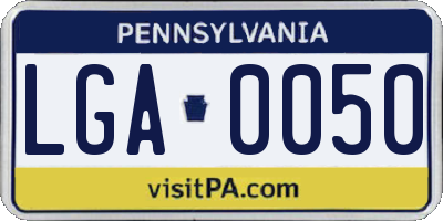PA license plate LGA0050
