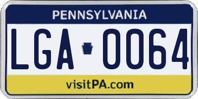 PA license plate LGA0064