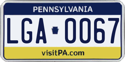 PA license plate LGA0067