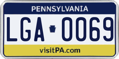 PA license plate LGA0069