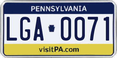 PA license plate LGA0071
