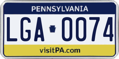 PA license plate LGA0074