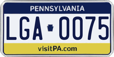 PA license plate LGA0075