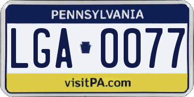 PA license plate LGA0077