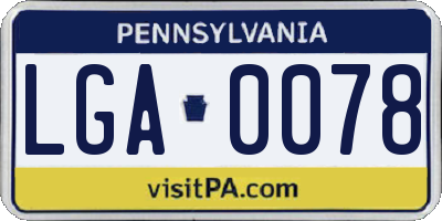 PA license plate LGA0078