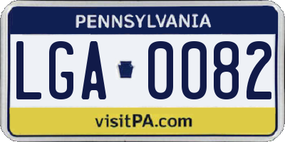 PA license plate LGA0082