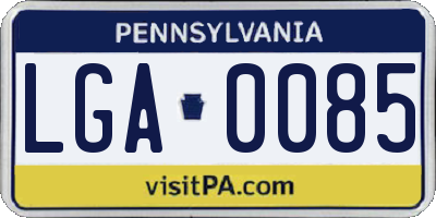 PA license plate LGA0085