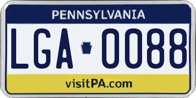 PA license plate LGA0088