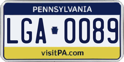 PA license plate LGA0089