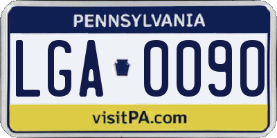 PA license plate LGA0090