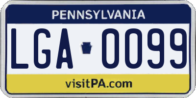 PA license plate LGA0099